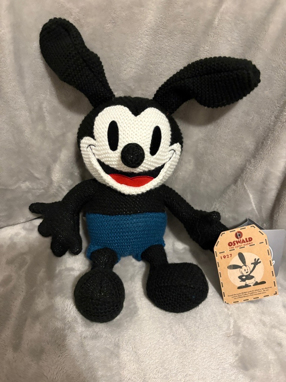 Disney Oswald the Lucky Rabbit Black, White & Blue Knit Plush
